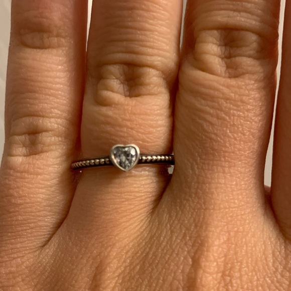 Pandora Heart Beaded Ring 